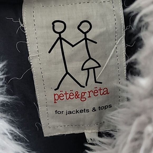 Pete & Greta By Johnny Was Blue Gray Vegan Furry Vest, Size Medium - Picture 6 of 6
